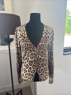 Dolce & Gabbana Leopard Print Button Cardigan - Brown & Black